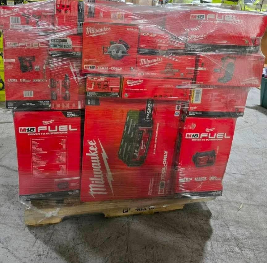 Wholesale Milwaukee Tools Pallet | 25+ Units — Best Profitable Lot 2 Milwaukee Tools Pallet – 45 Units Bulk Wholesale Lot